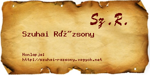 Szuhai Rázsony névjegykártya